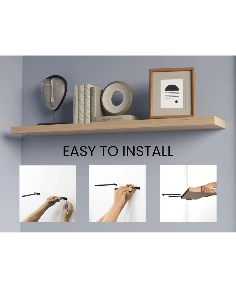 Fm Furniture Greer Floating Shelf in Melamine x2, Light Pine