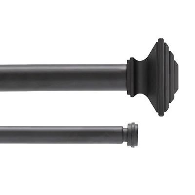 Kenney Mission Premium 1-Inch Double Curtain Rod for Elegant Layered Window Treatments