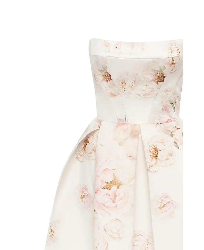 Milla Women's Strapless Midi Dress With A Flower Print