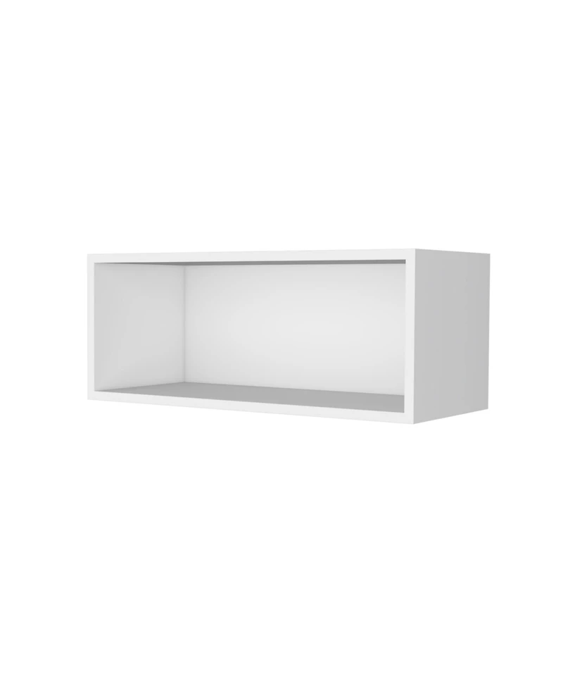 Fm Furniture Hard Rock Wall Cabinet in Melamine with Open Storage, Black