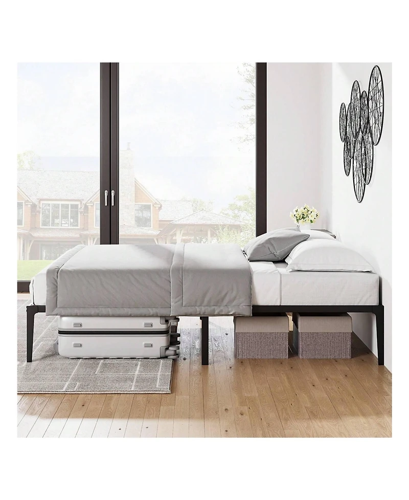 gaomon Bed Frame,14 Inch Metal Bed Frame, Heavy Duty Platform, Sturdy Steel Slat Platform, Noise Free, No Box Spring Needed With Huge Storage Space ,C
