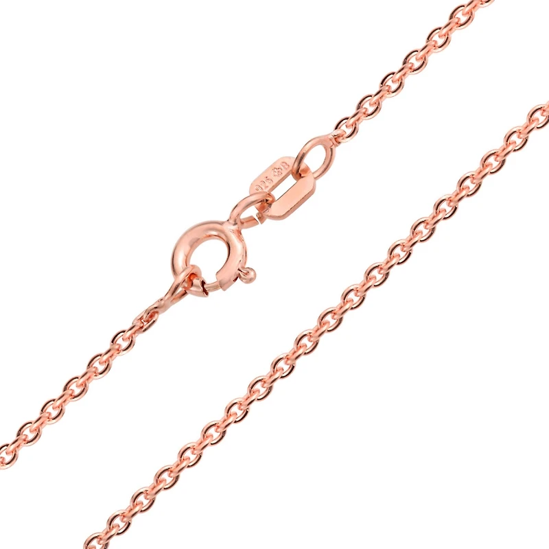 Bling Jewelry Simple Thin 2MM Rose Gold Plated .925 Sterling Silver Rolo Cable Chain Necklace
