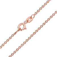Bling Jewelry Simple Thin 2MM Rose Gold Plated .925 Sterling Silver Rolo Cable Chain Necklace