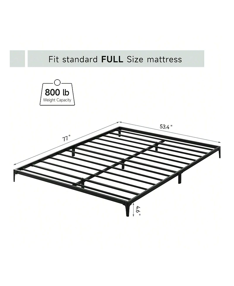 gaomon Bed Frame,6 Inch Metal Bed Frame Heavy Duty Platform Sturdy Steel Slat Platform Noise Free No Box Spring Needed With Huge Storage Space, Create