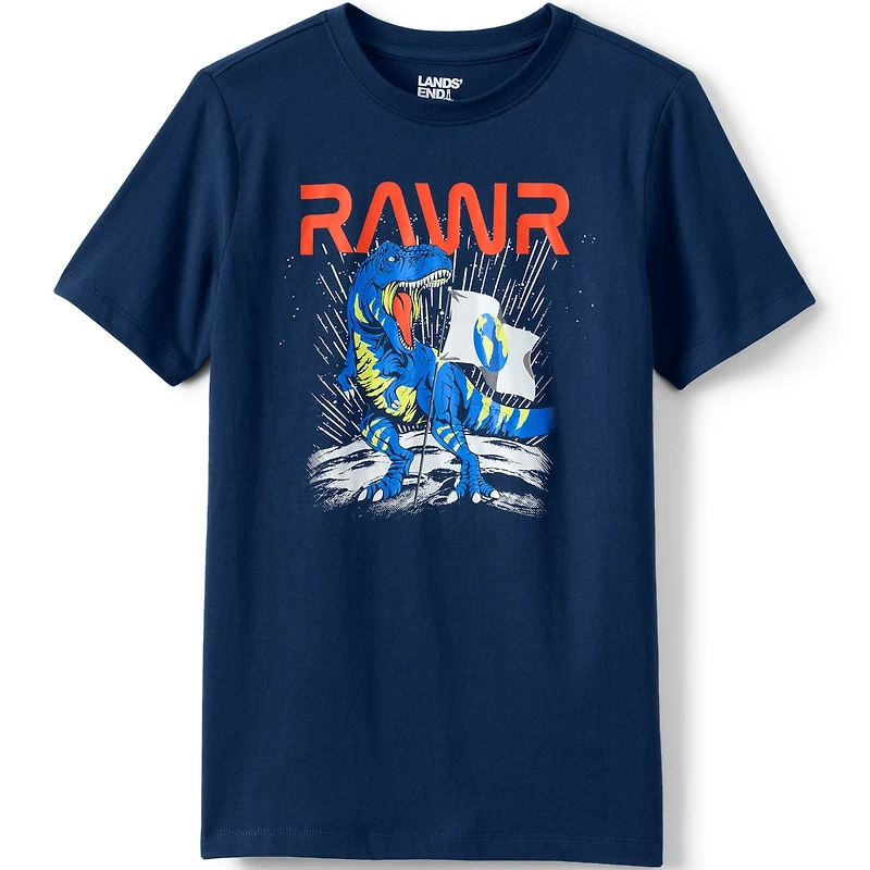 Lands' End Big Boys Husky Short Sleeve Graphic Tee