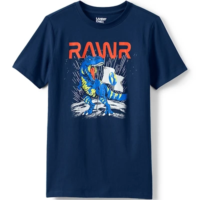 Lands' End Big Boys Husky Short Sleeve Graphic Tee