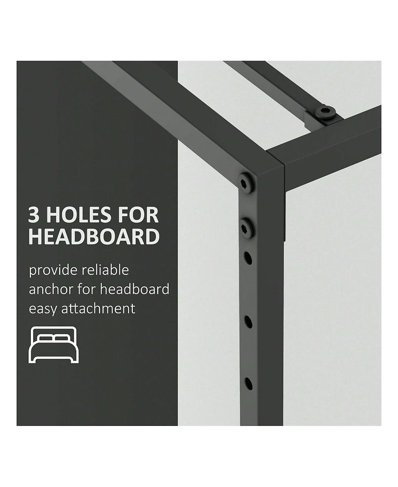 gaomon Bed Frame, Metal Platform Bed Frame With Bid Storage Space, Noise Free Bed Frame With Metal Slat Support, No Box Spring Needed