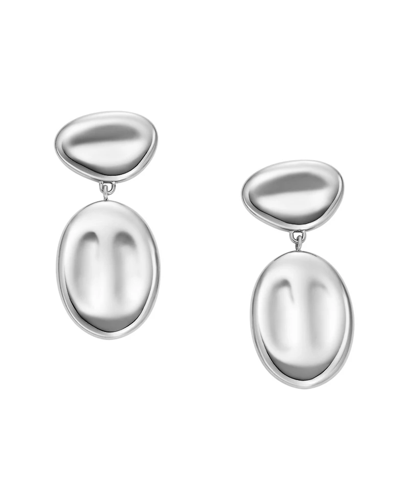 Skagen Women's Anja Pebble Silver Stainless Steel Drop Earrings