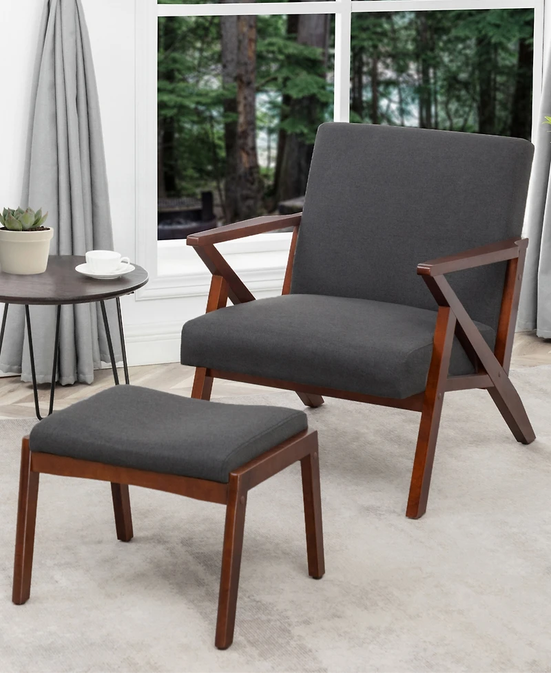 Convenience Concepts 28.5" Cliff Accent Lounge Armchair with Ottoman