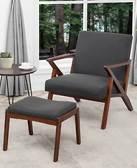 Convenience Concepts 28.5" Cliff Accent Lounge Armchair with Ottoman