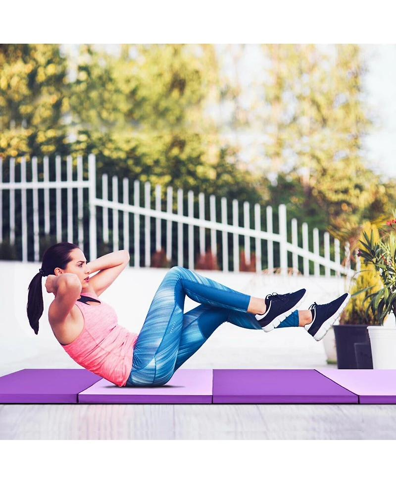 Costway Gymnastics Yoga Mat Thick Folding Panel Gym 4'x8'