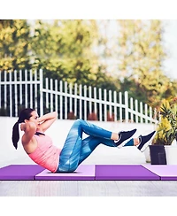 Costway Gymnastics Yoga Mat Thick Folding Panel Gym 4'x8'