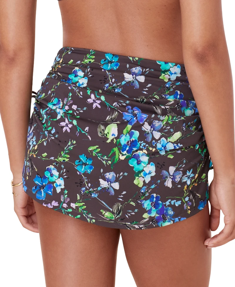 Women's Waikiki Shirred Adjustible Tie Slit-Side Swim Skirt