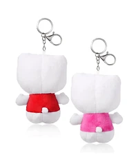 Hello Kitty Sanrio Red and Pink Plush Keychain Travel Giftable Set