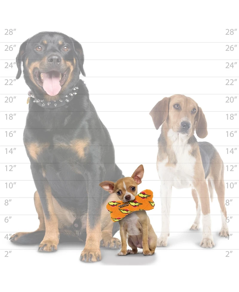 Mighty Medium Bone Orange, Durable Squeaky Dog Toy