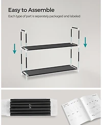 Songmics Home Modern 3 Tiered Shoe Rack for Closet and Entryway, Black