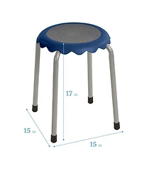 ECR4Kids Daisy Stackable Stool Set, Earthtone, 8-Piece