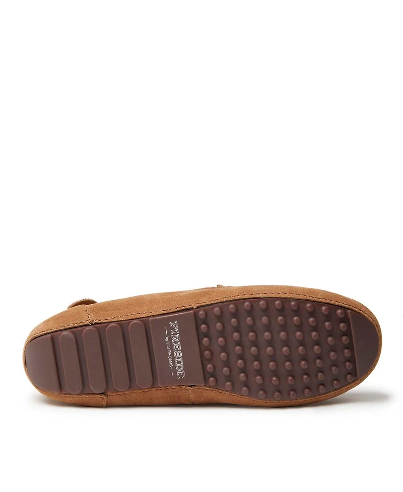 Fireside By Dearfoams Women's Mel Genuine Shearling Moccasin Slipper