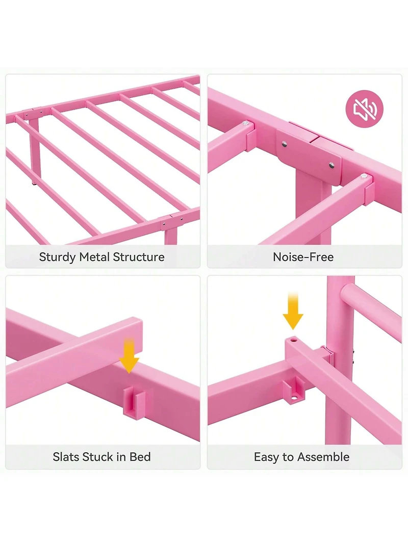 gaomon Metal Platform Bed Frame With Headboard And Footboard, Steel Slat Support And Mattress Foundation, No Box Spring Needed