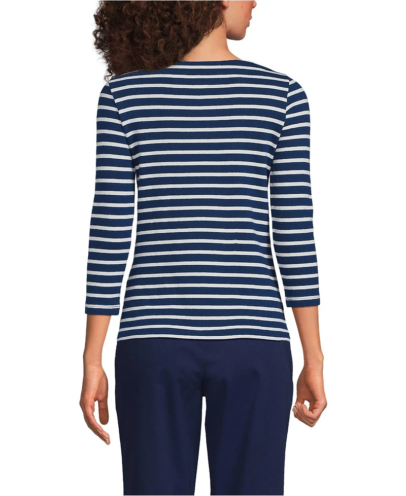 Lands' End Women's Mariner Jersey Boatneck Top