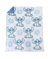 Saturday Park Lilo and Stitch Hawaiian Flower 50x60 Feather Knit Throw Blanket