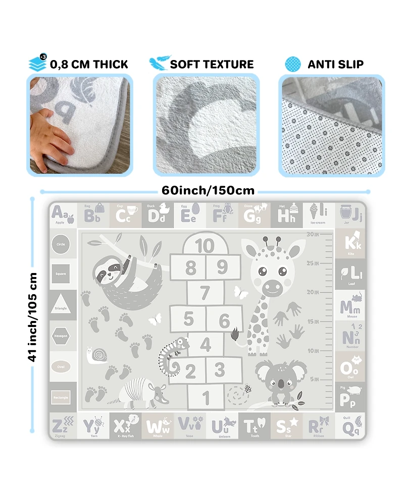 Quokka Super Soft Plush Surface Abc Playmat for Toddlers & Infants