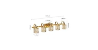 gaomon Crystal Gold Bathroom Vanity Light 5 Light Modern Bathroom Vanity Light Fixtures
