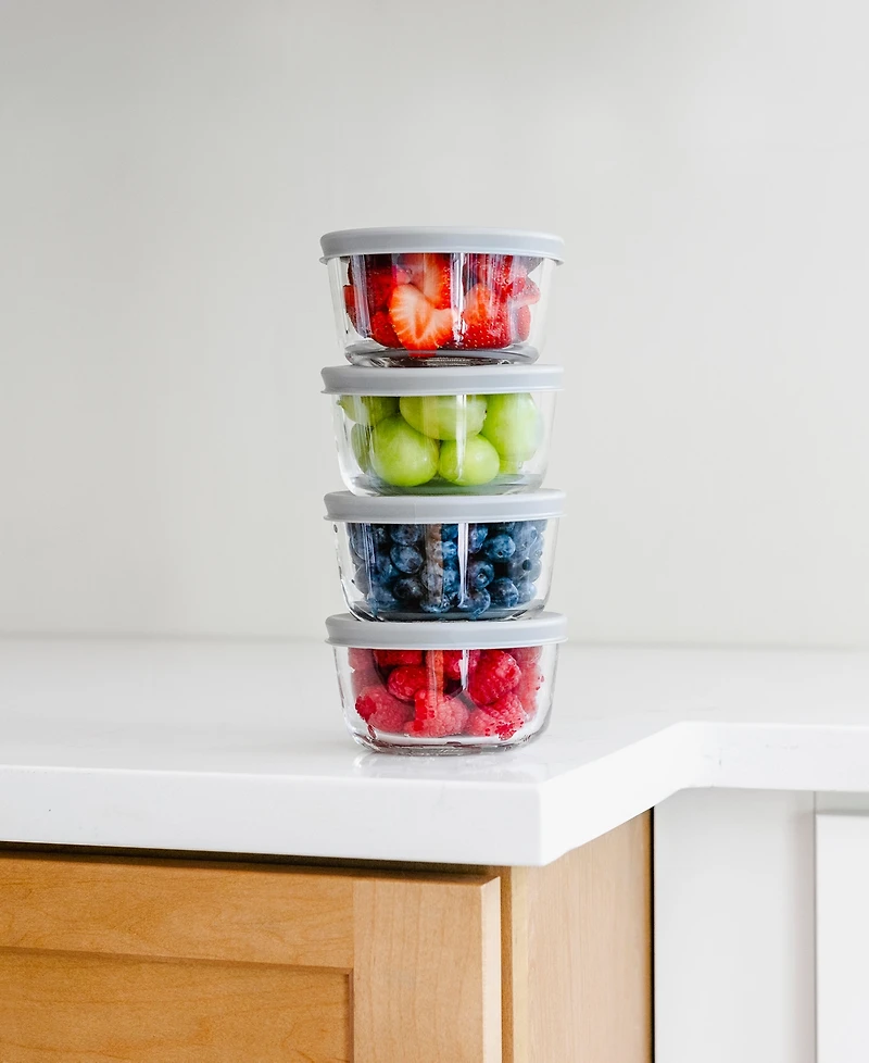 Dura Living 16-Piece 1 Cup Round Food Storage and Meal Prep Container Set