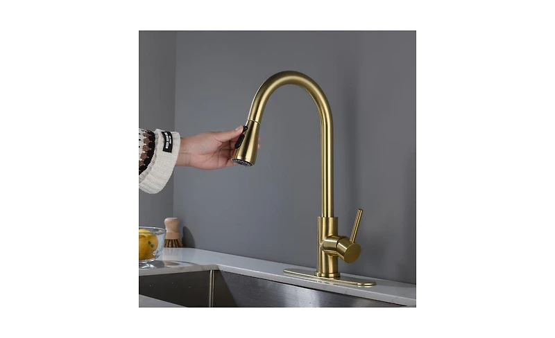 Slickblue Kitchen Faucet with Pull-Out Spray for Versatile Functionality and Effortless Cleaning