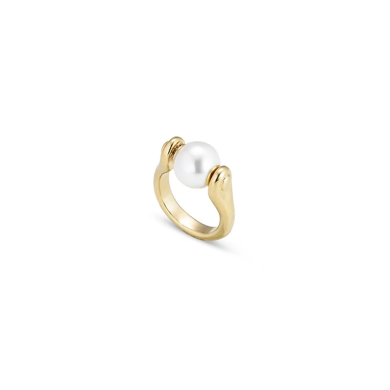 UNOde50 18k Gold Plated Metal Alloy Mother of Pearl Ring