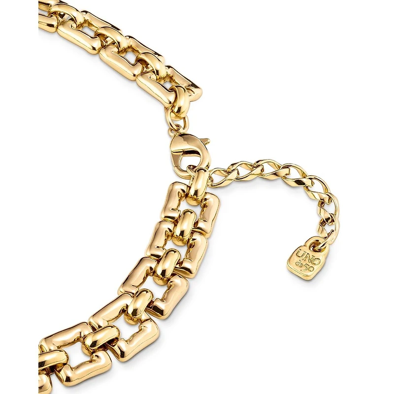 UNOde50 Golden Short Squared Link Necklace