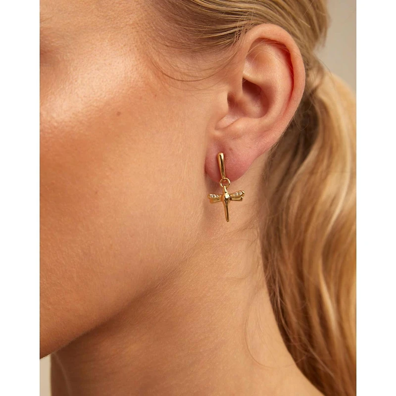 UNOde50 Metal Alloy Dragonfly Shaped Earrings
