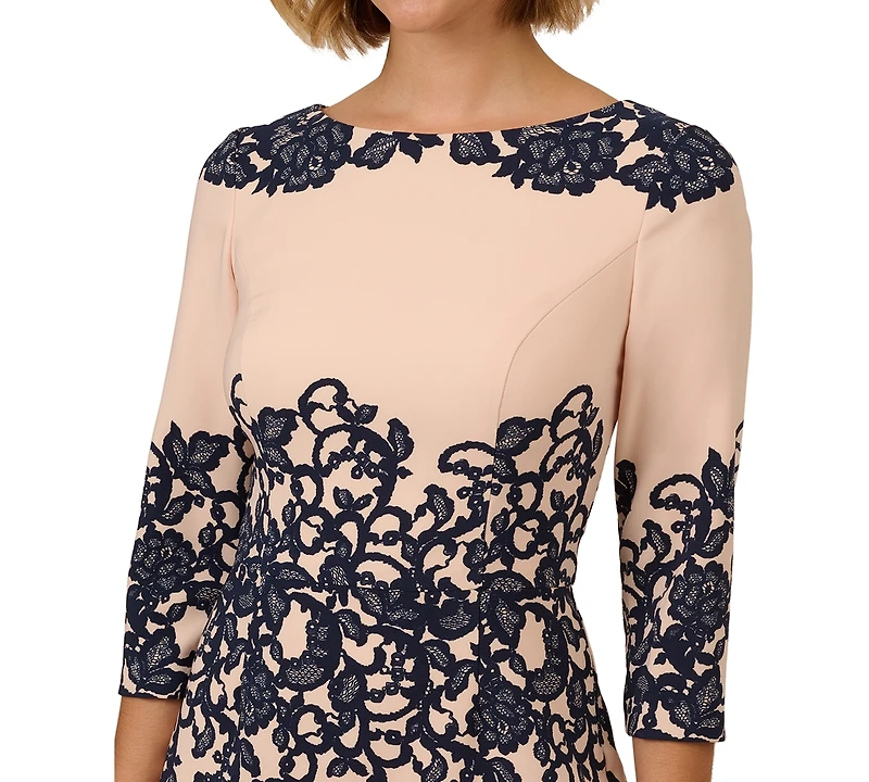 Adrianna Papell Women's Lace-Print Sheath Dress