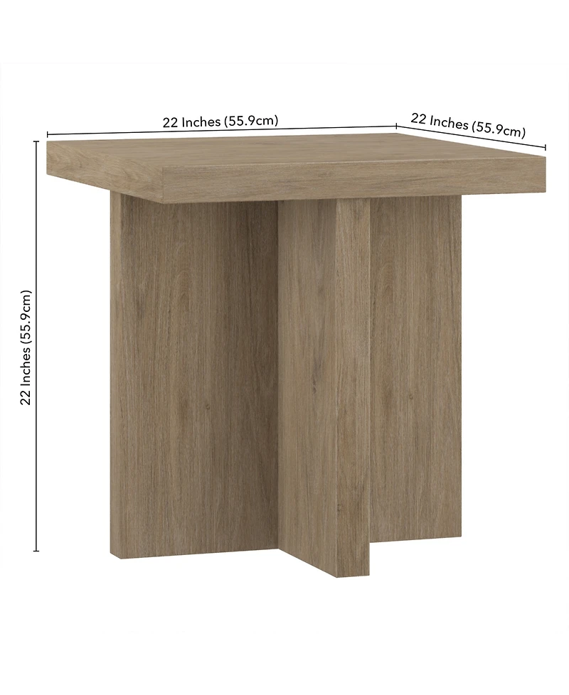 Hudson & Canal 22" Elna Wide Square Side Table
