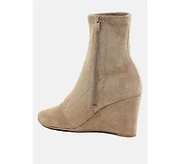 Yara Microfiber Wedge Sock Boots Women