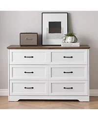 gaomon Modern 6 Drawers Dresser, Chest of Drawers Closet Organizers and Storage Clothes