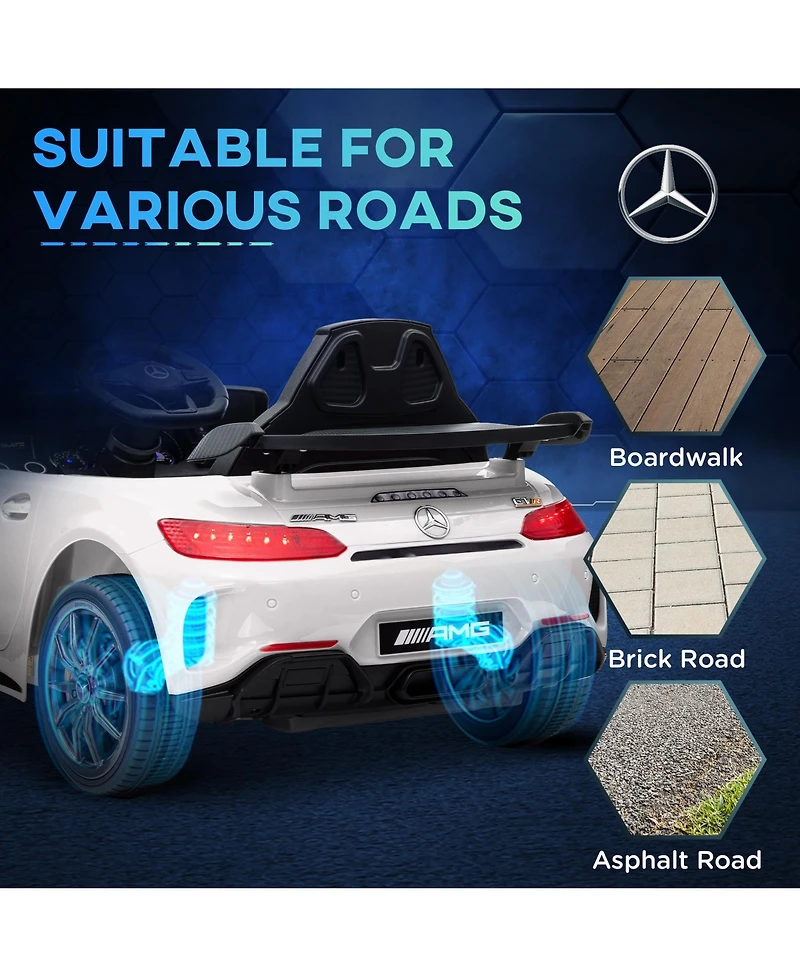 Qaba Mercedes-Benz Amg Gtr Licensed 12V Kids Ride on Car w/ Remote,