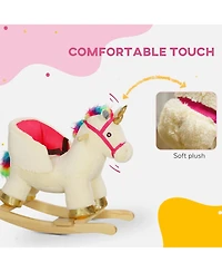 Qaba Kids Rocking Horse, Unicorn with Realistic Sounds for 18-36 Months