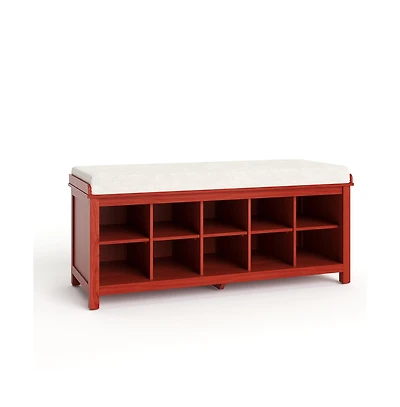 John Louis Home Solid Wood 10 Bin Shoe Storage Bench