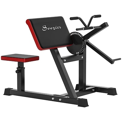 Soozier Bicep Preacher Curl Bench & Tricep Extension w/ Adjustable Seat and Elbow Cushion