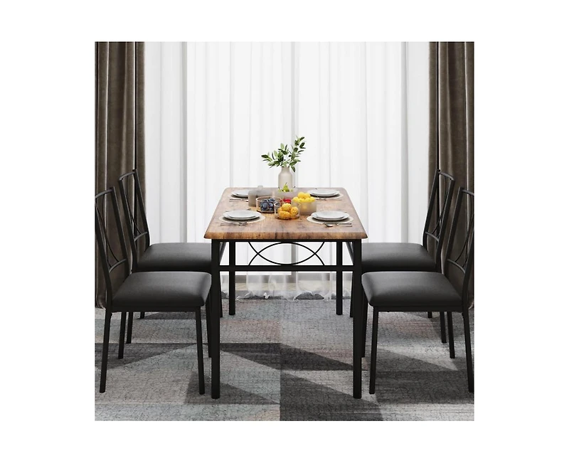 Dining Table Set for 4, Dining Room Table Set for 4, Dining Table and Chairs Set for 4, Dining Table with 4 Chairs, 4 Piece Dining Table Set
