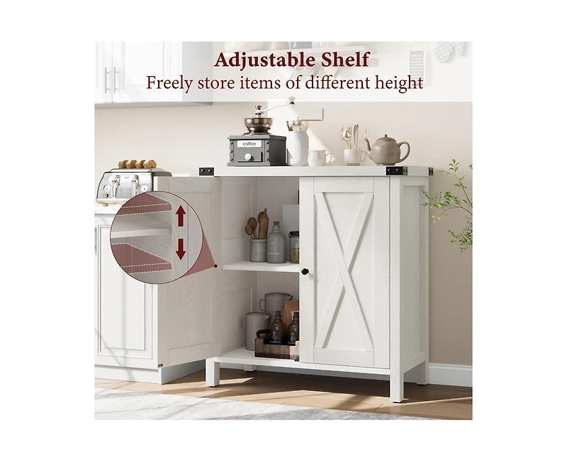 gaomon Buffet Cabinet Farmhouse Storage Cabinet with Doors and Shelves, Buffets and Sideboards Entryway Cabinet with Storage Accent Console Cabinet fo