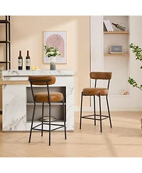 gaomon 27" Bar Stools Set of 2, Modern Metal Tall Bar Stools