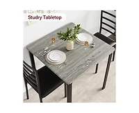 Dining Table Set for 2, 3 Piece Small Table and Chairs Set of 2, Kitchen Table Set With Pu Cushion Chairs, Kitchen and Dining Room Square Table Set fo