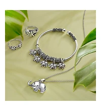 Bling Jewelry Simple Lucky Zoo Animal Good Luck Elephant Pendant Necklace .925 Sterling Silver