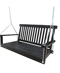 Slickblue Front Porch Swing with Armrests Comfortable Outdoor Seating for Relaxation