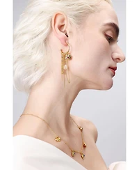 Iris Freshwater Pearl and Cubic Zirconia Radiant Reverie Cascade Hoop Earrings