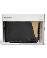 Champs Men's Iconic Collection Leather Zip Around Wallet