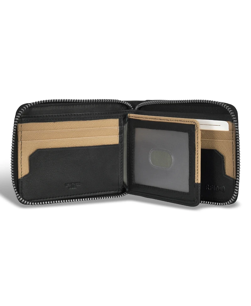 Champs Men's Iconic Collection Leather Zip Around Wallet