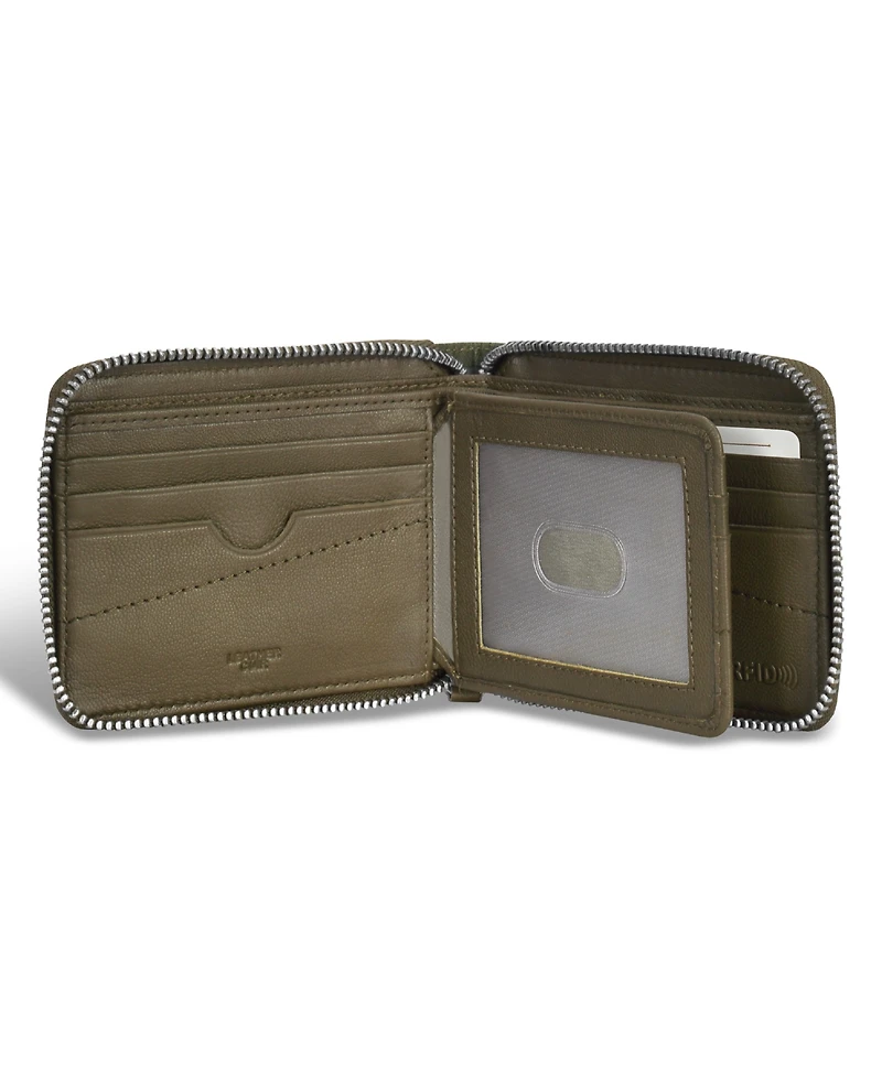 Champs Men's Camo Collection Leather Zip Around Wallet